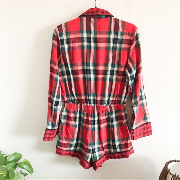 VICTORIAS SECRET plaid flannel dream romper small - Picture 9 of 9
